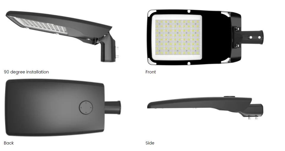 Luces del estacionamiento del LED con la farola ajustable de la fotocélula del Oscuridad-a-amanecer del soporte del brazo