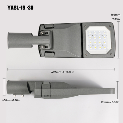 Vivienda de aluminio modificada para requisitos particulares 40W 50W 60W de la luz de calle de la fundición a presión LED