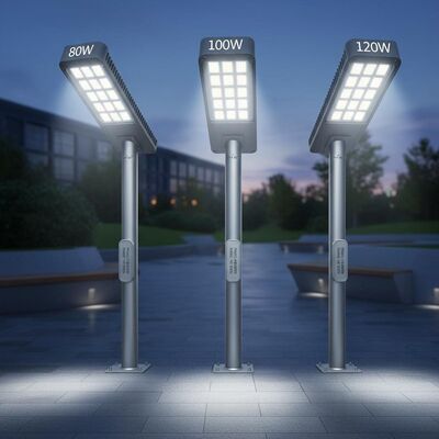 Lámparas de calle LED exteriores SMD 3030 de 80W, 100W, 120W con rango ajustable de ±15°Voltagem de entrada: AC 90~305V